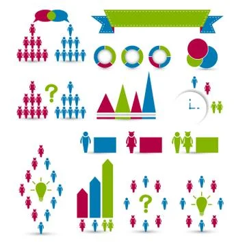 Set human infographic design elements Stock Illustration