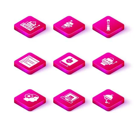 Set Humanoid robot, Creating, Computer api interface, User manual, Waiter, Robot イラスト素材