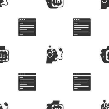 Set Humanoid robot, Robot charging battery and Computer api interface on Stock Illustration