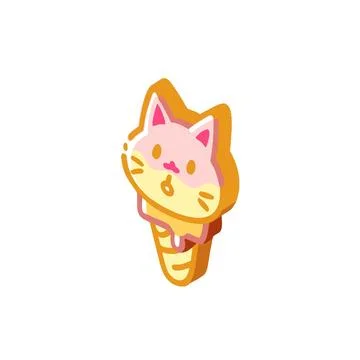 Set of ice cream cartoon character with kawaii expressions. vector illustration. Stock Illustration