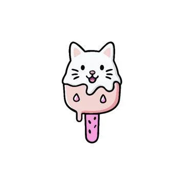 Set of ice cream cartoon character with kawaii expressions. vector illustration. Stock Illustration