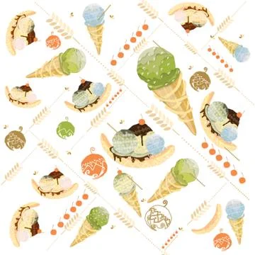 Set of Ice Cream Design Illustrazione stock