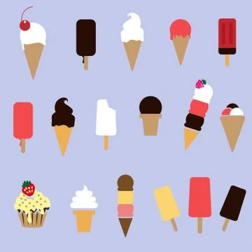 Set of ice-cream Stock Illustration