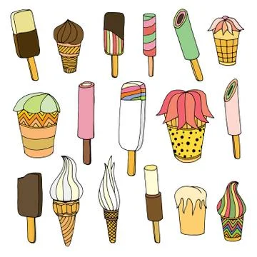 Set of ice cream. Illustrazione stock