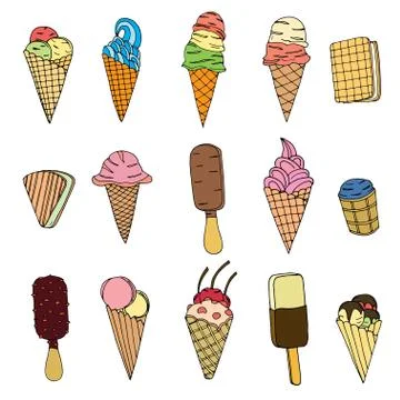 Set of ice cream. Stock Illustration