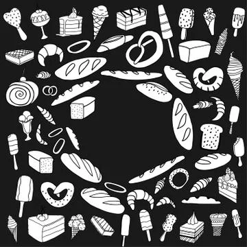 Set of ice-cream Illustrazione stock