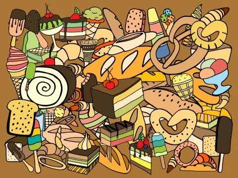 Set of ice-cream Illustrazione stock