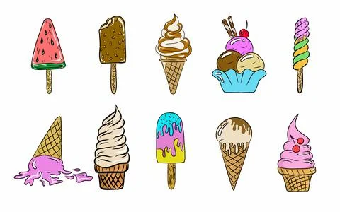 Set of ice cream Stock Illustration