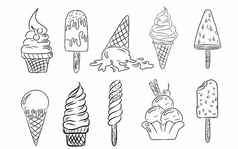 Set of ice cream Stock Illustration