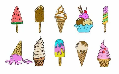 Set of ice cream Stock Illustration