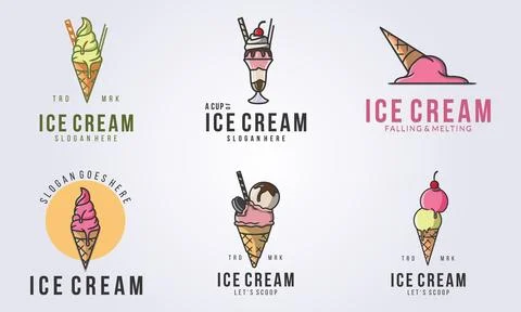 Set of ice cream logo vector illustration template icon graphic design Stock Illustration