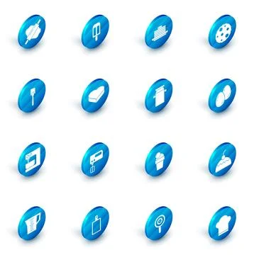 Set Ice cream, Stack of pancakes, Cookie or biscuit, Spatula, Electric mixe.. Stock Illustration