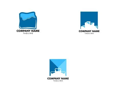 Set of Ice Cube Logo Template Design Stock Illustration