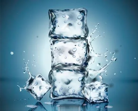 Set of ice cubes special effects 스톡 일러스트