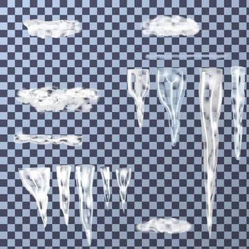 Set of icicles Stock Illustration