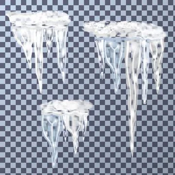 Set of icicles Stock Illustration