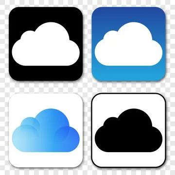 Set of iCloud logos Stock Illustration