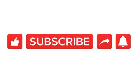 Set icon button like, subscribe, share, bell notification. Stock Illustration