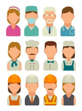 Set icon character builder. Vector flat illustration イラスト素材