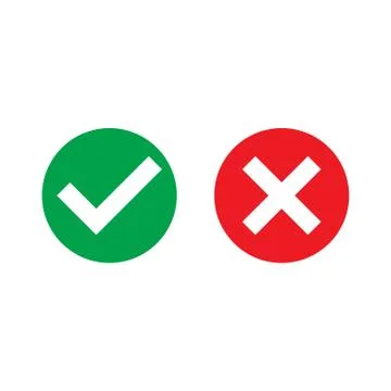 Set icon circle check cross mark Stock Illustration