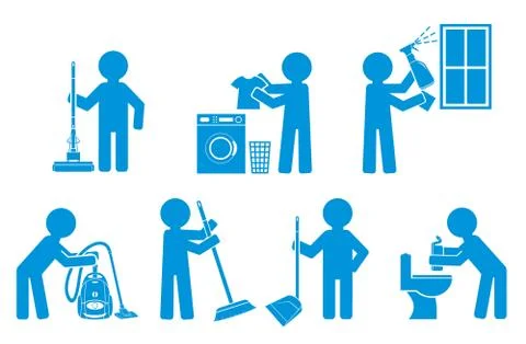 Set of icon cleaning Stock Illustration