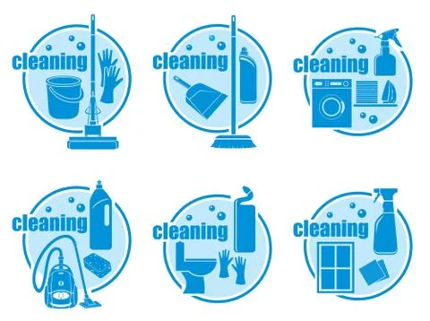 Set of icon cleaning Illustrazione stock