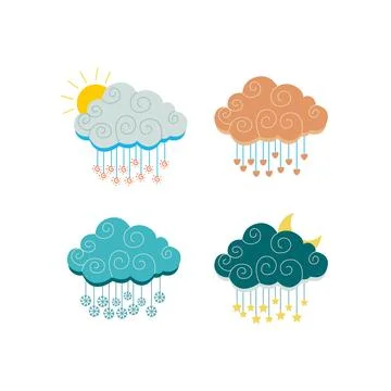 Set Icon Cloud Illustrazione stock