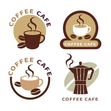 Set of icon on coffee element Stock Illustration
