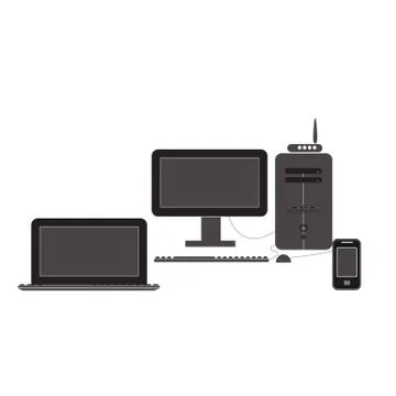 Set of icon display, laptop, tablet computer and mobile Stock Illustration