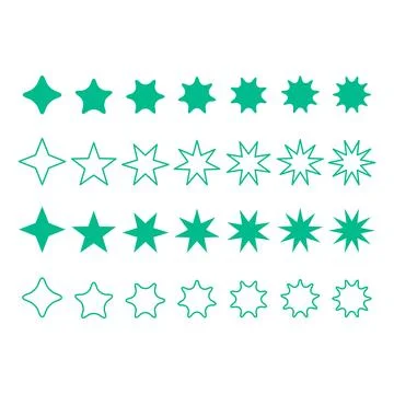 Set of icon element star, flat button web design, trendy vector illustration Stock Illustration