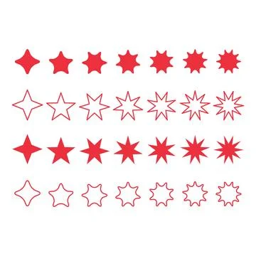 Set of icon element star, flat button web design, trendy vector illustration Stock Illustration