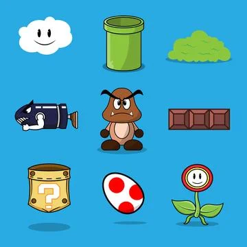 Set Icon of Game Stock Illustration