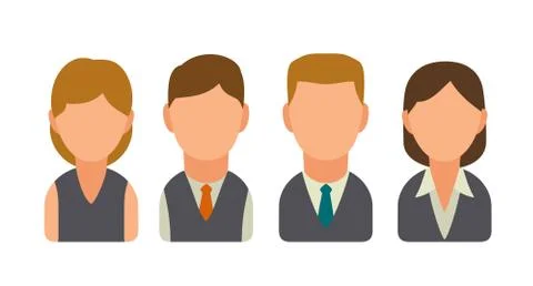 Set icon male and female faces business avatars. Flat illustration Stock Illustration