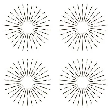 Set icon sign the sun rays vector sun Shine, rays of sunlight linear symbol Stock Illustration