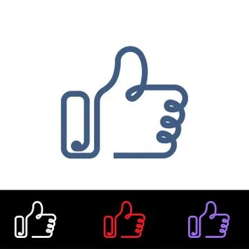 Set icon thumbs up. Outline symbols like for websites, web design, mobile app Stock Illustration