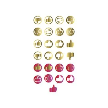 Set of like icon vector design on a white background Stock Illustration