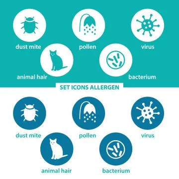 Set icons allergen Illustrazione stock
