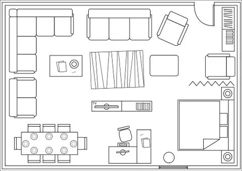 Set of icons for architectural plans Stock Illustration