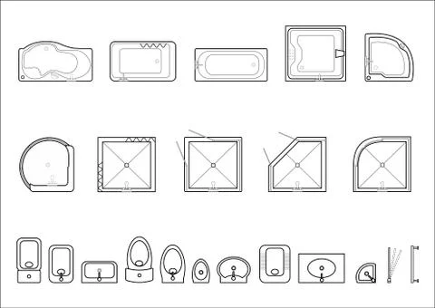 Set of icons for architectural plans Stock Illustration