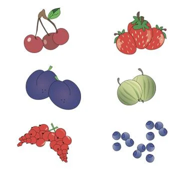 Set of icons berries Stock Illustration
