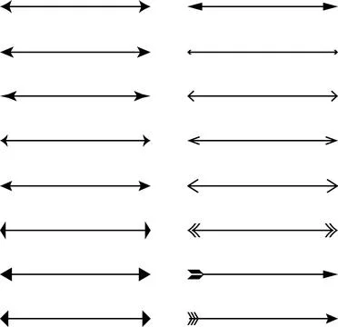 Set of icons black arrows of different types Stock Illustration