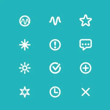 Set of icons on a blue background for technical appliance devices. Vector set Stock Illustration