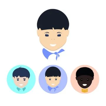 Set icons with  boy Stock Illustration