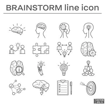 Set of icons, brainstorm. Stock-Illustration
