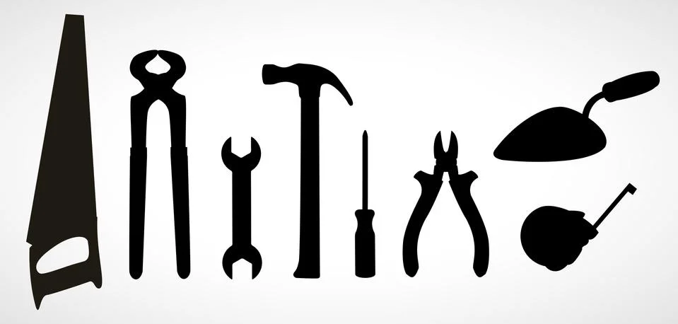 Set of icons of building tools Stock Illustration