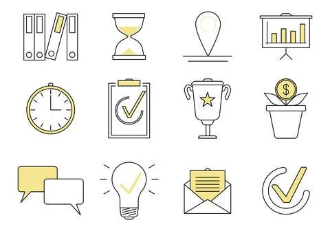 Set of icons for business theme, vector illustration. イラスト素材