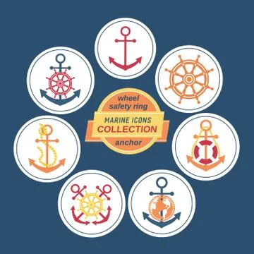 Set of icons in circles Stock Illustration