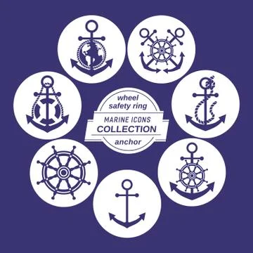 Set of icons in circles Stock Illustration