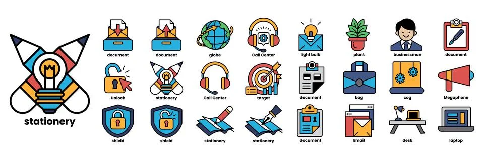 A set of icons for a computer program 스톡 일러스트