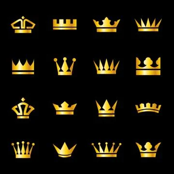Set of icons crowns Stock Illustration